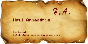 Hati Annamária névjegykártya